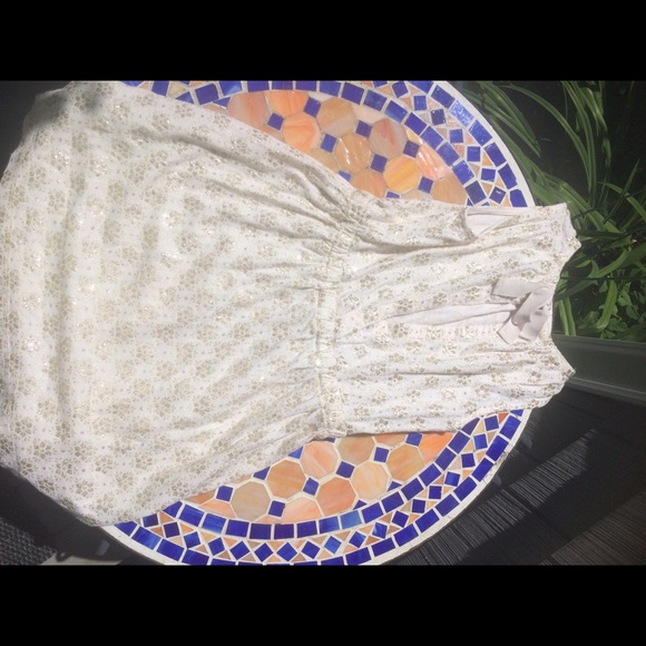 CrewCuts Gold Sparkle and Cream Sundress - Picture 2 of 3